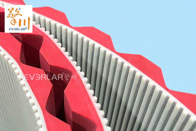 擎川定制PU同步帶加紅膠開槽精準(zhǔn)傳動(dòng)食品包裝生產(chǎn)線聚氨酯傳動(dòng)帶